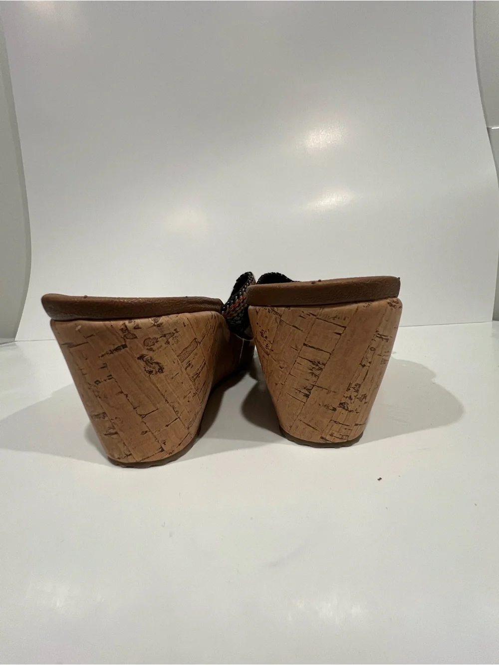 Skechers Multicolor Woven Wedge Slide Sandals - Brown Footbed